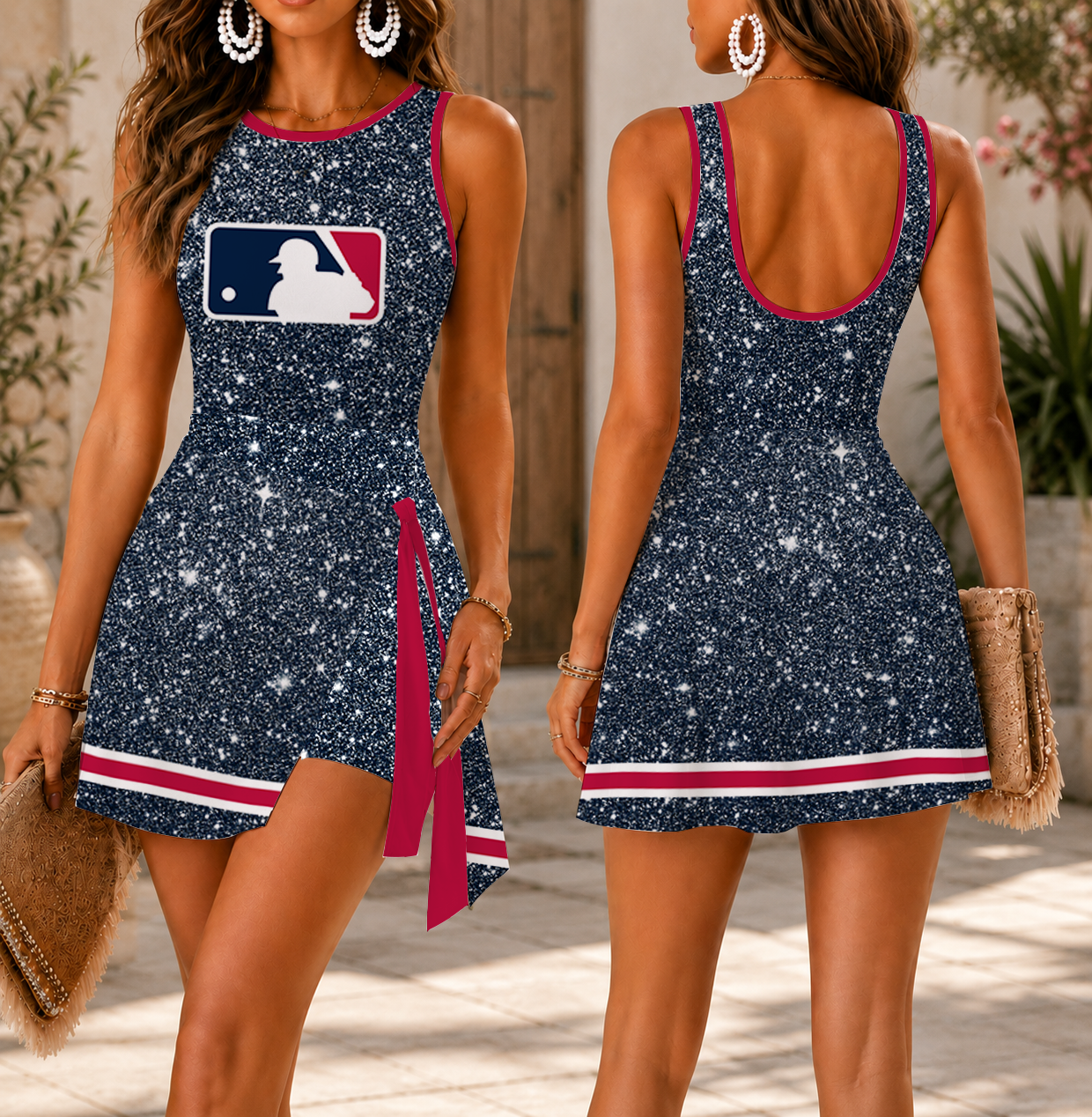 LIMITED EDITION - NEW CUSTOMIZED MLB31 MAJOR LEAGUE BASEBALL WOMEN'S SUMMER SKORT DRESS
