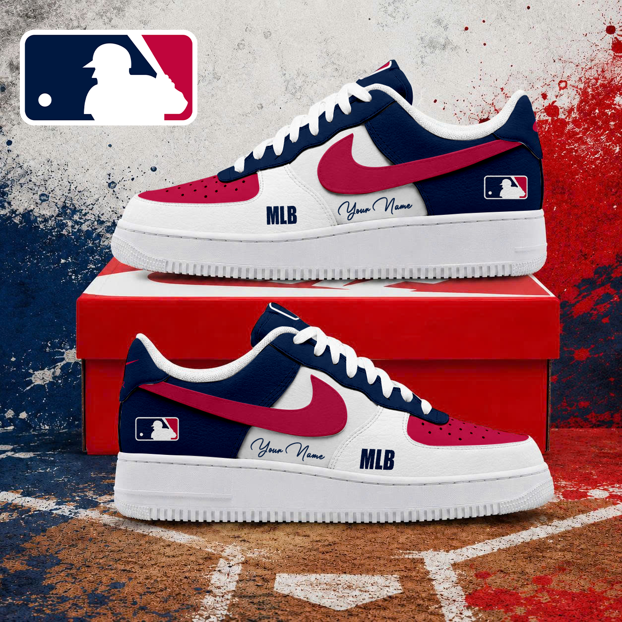 VIRAL EDITION - NEW CUSTOMIZED MLB31 MAJOR LEAGUE BASEBALL AF1 SHOES