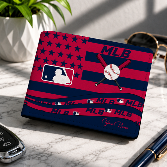 LIMITED EDITION - NEW CUSTOMIZED MLB31 MLB MAJOR LEAGUE BASEBALL LEATHER WALLET