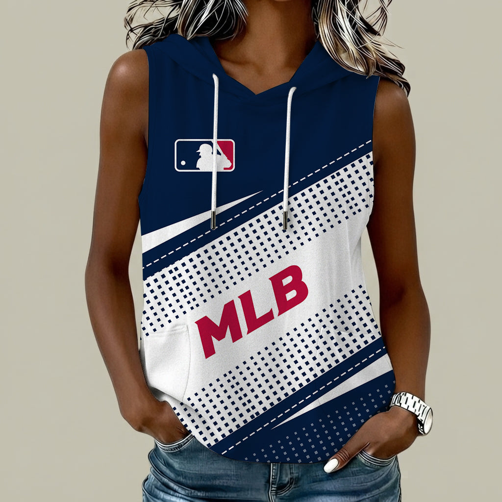 [FLASH SALE] NEW CUSTOMIZED MLB31 MAJOR LEAGUE BASEBALL WOMEN'S SLEEVELESS HOODED POCKET TANK TOP