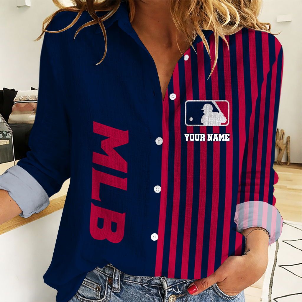 LIMITED EDITION - NEW CUSTOMIZED MLB31 MAJOR LEAGUE BASEBALL WOMEN CASUAL SHIRT