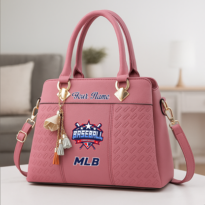 LIMITED EDITION - NEW CUSTOMIZED MLB31 MAJOR LEAGUE BASEBALL ZIP HANDBAG MULTICOLOR