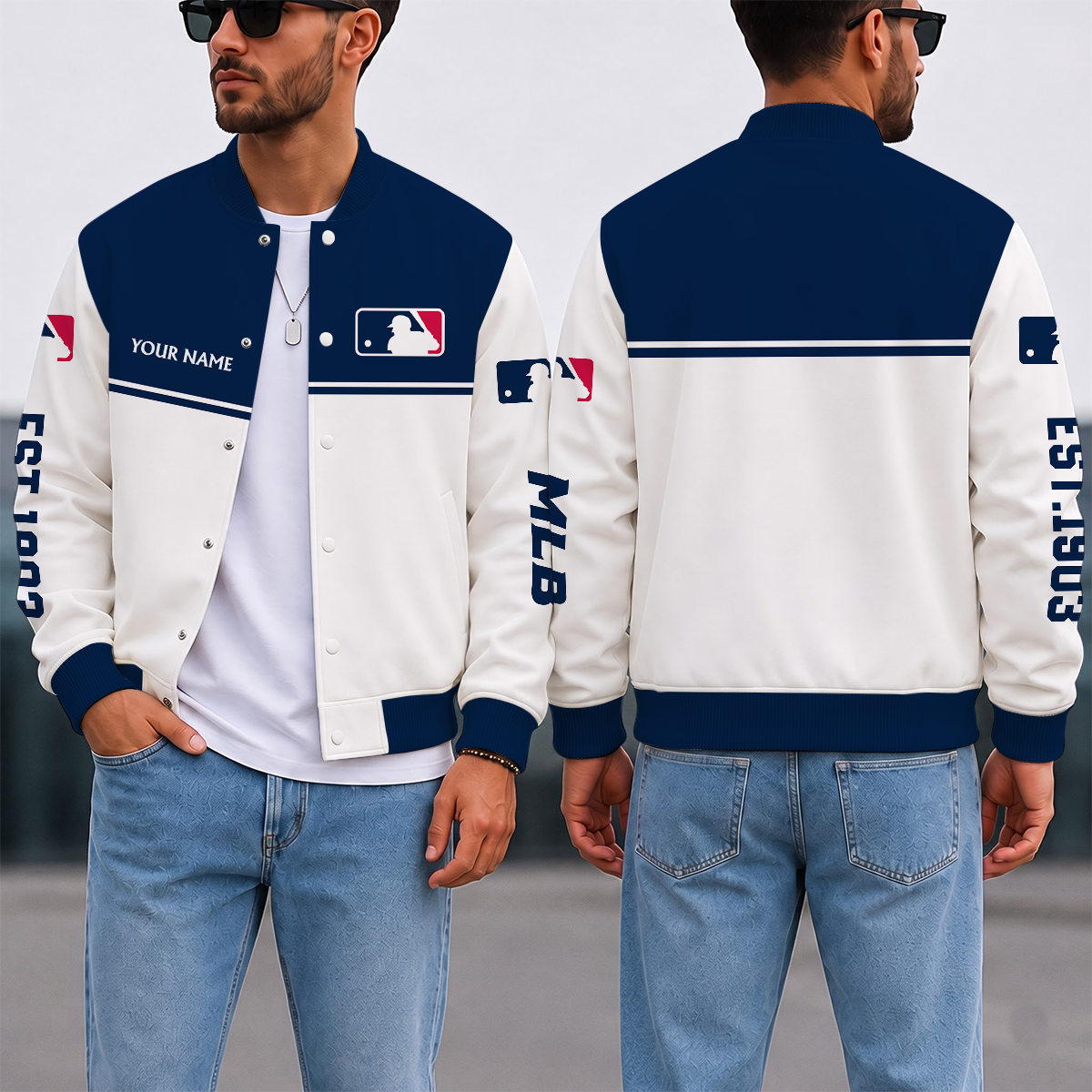 SPECIAL EDITION - NEW CUSTOMIZED MLB31 MAJOR LEAGUE BASEBALL SATIN VARSITY & BASEBALL JACKET
