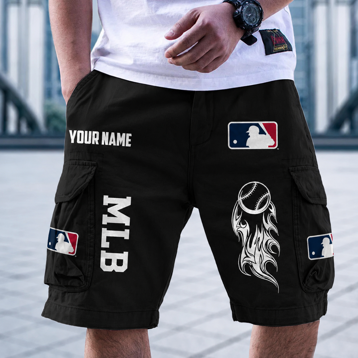 [FLASH SALE] NEW CUSTOMIZED MLB31 MAJOR LEAGUE BASEBALL MEN'S CARGO SHORTS