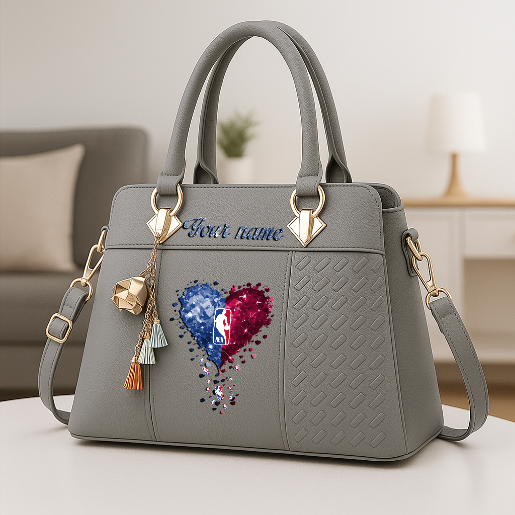 LIMITED EDITION - NEW CUSTOMIZED NBA31 NATIONAL BASKETBALL ASSOCIATION ZIP HANDBAG MULTICOLOR