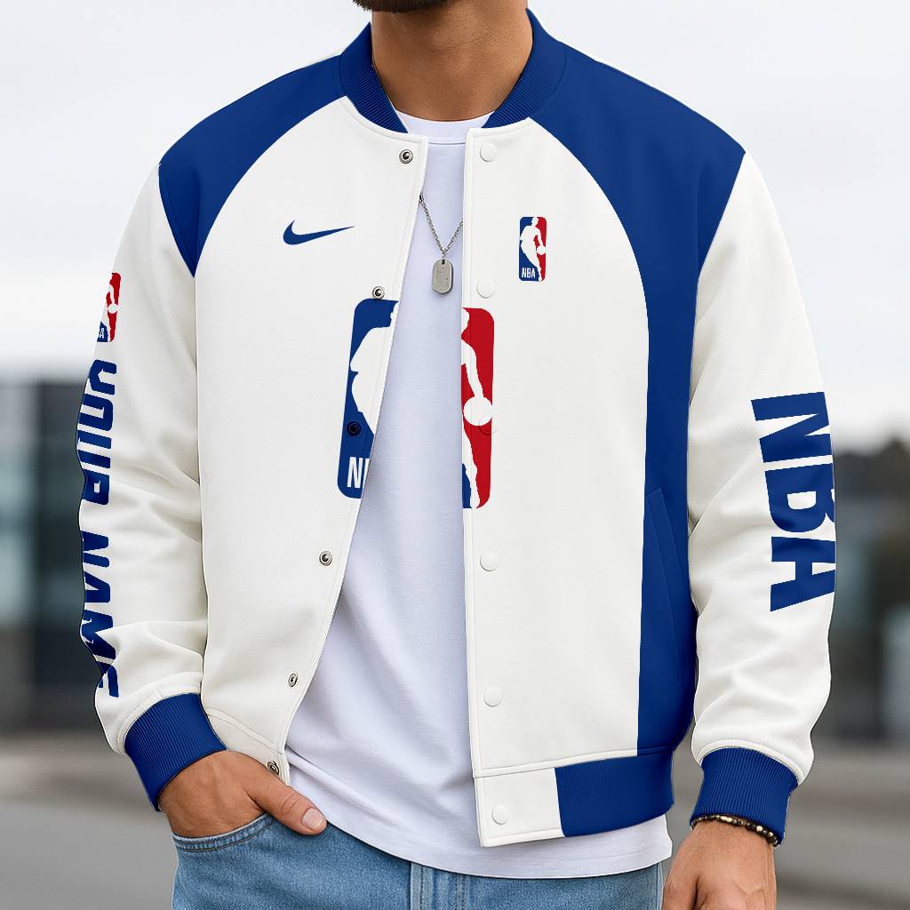 LIMITED EDITION - NEW CUSTOMIZED NBA31 NATIONAL BASKETBALL ASSOCIATION BASEBALL JACKET, SATIN VARSITY JACKET