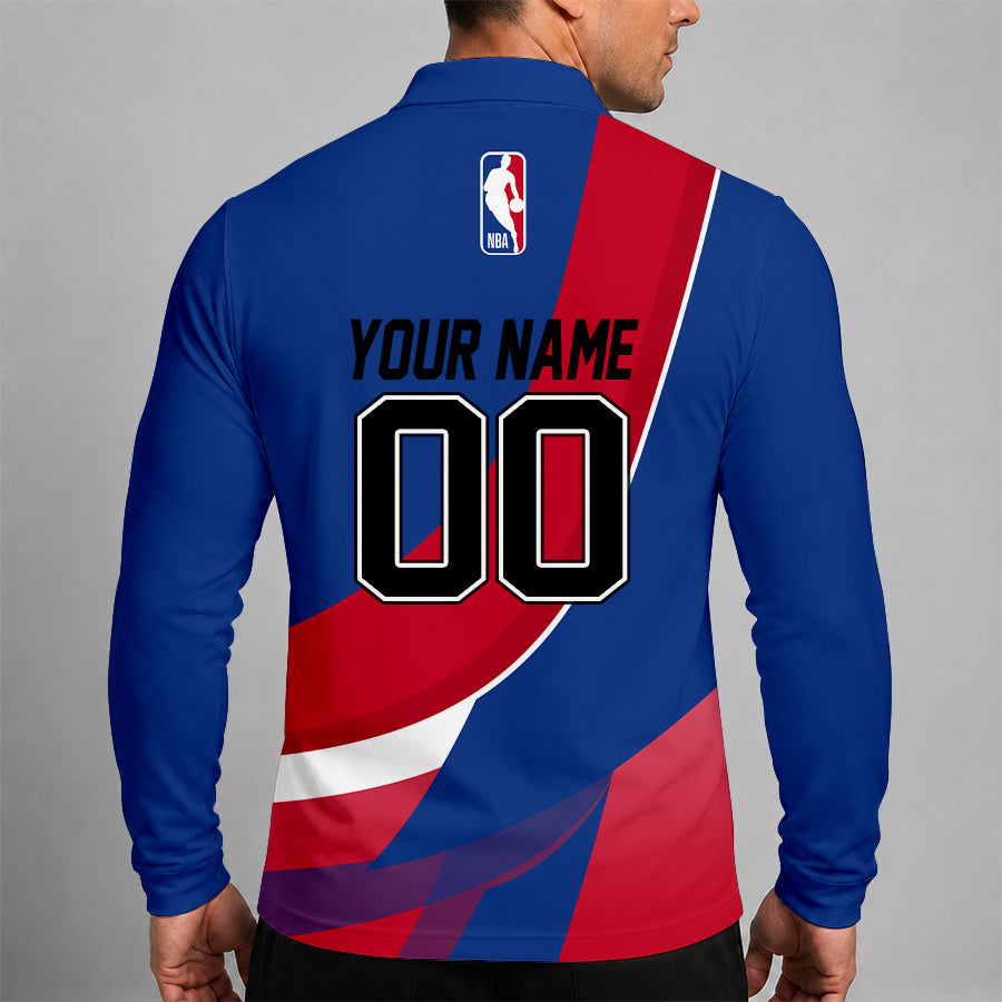 [HOT DEAL] NEW CUSTOMIZED NBA31 NATIONAL BASKETBALL ASSOCIATION MEN LONG SLEEVE POLO