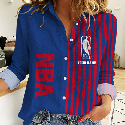 LIMITED EDITION - NEW CUSTOMIZED NBA30 NATIONAL BASKETBALL ASSOCIATION WOMEN CASUAL SHIRT
