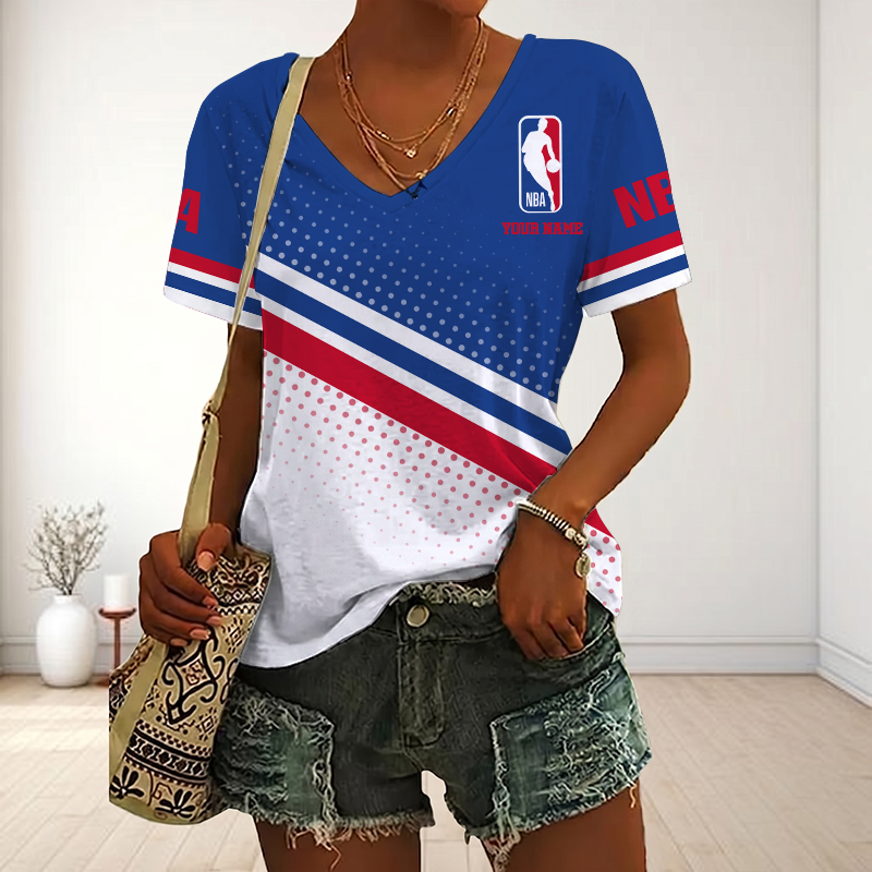 LIMITED EDITION - NEW CUSTOMIZED NBA31 NATIONAL BASKETBALL ASSOCIATION V-NECK FEMALE SHIRT