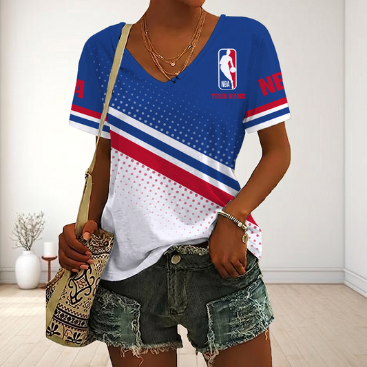 LIMITED EDITION - NEW CUSTOMIZED NBA31 NATIONAL BASKETBALL ASSOCIATION V-NECK FEMALE SHIRT