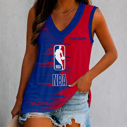 FINAL SALE - NEW CUSTOMIZED NBA31 NATIONAL BASKETBALL ASSOCIATION WOMEN'S V-NECK TANK TOP