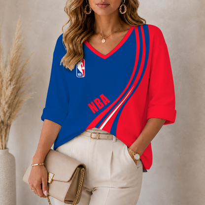 [HOT DEAL] NEW CUSTOMIZED NBA31 NATIONAL BASKETBALL ASSOCIATION WOMEN'S HEART V-NECK LONG SLEEVE SHIRT