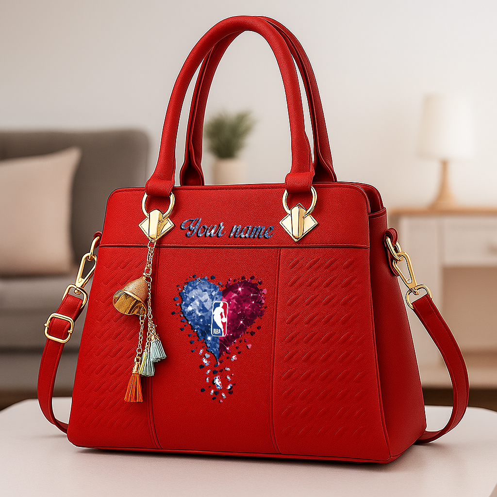 LIMITED EDITION - NEW CUSTOMIZED NBA31 NATIONAL BASKETBALL ASSOCIATION ZIP HANDBAG MULTICOLOR