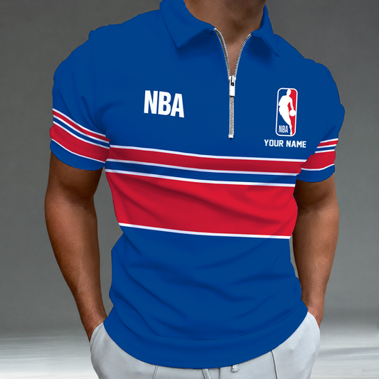 [HOT DEAL] NEW CUSTOMIZED NBA31 NATIONAL BASKETBALL ASSOCIATION ZIP POLO SHIRT
