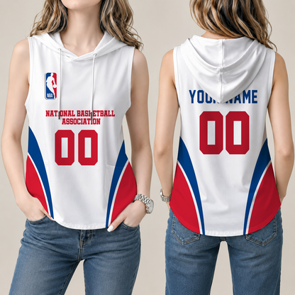 [HOT DEAL] NEW CUSTOMIZED NBA31 NATIONAL BASKETBALL ASSOCIATION  WOMEN'S SLEEVELESS HOODED POCKET TANK TOP