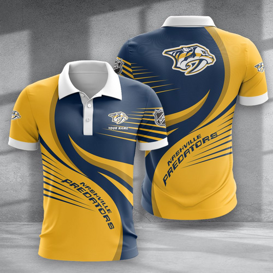 LIMITED EDITION - NEW CUSTOMIZED NHL31 NVP NASHVILLE PREDATORS POLO SHIRT & T-SHIRTS