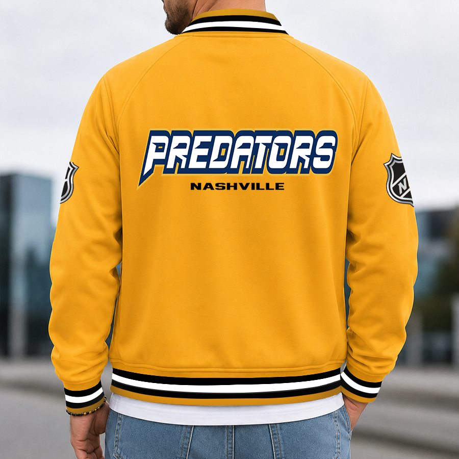 [SUPER SALE] NEW CUSTOMIZED NHL31 NVP NASHVILLE PREDATORS MULTICOLOR MEN'S CASUAL JACKET