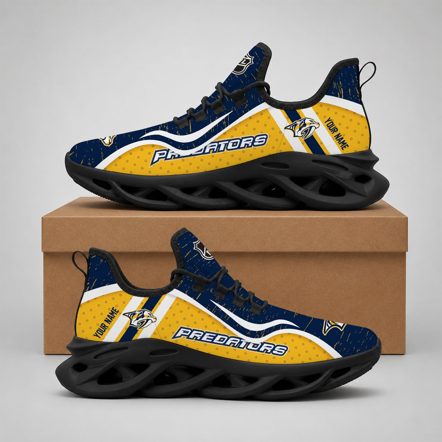 VIRAL EDITION - NEW CUSTOMIZED NHL31 NVP NASHVILLE PREDATORS CLUNKY SNEAKERS
