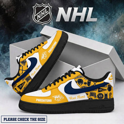 LIMITED EDITION - NEW CUSTOMIZED NHL31 NVP NASHVILLE PREDATORS AF1 SHOES