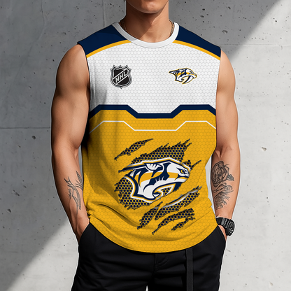 SPECIAL EDITION - NEW CUSTOMIZED NHL31 NVP NASHVILLE PREDATORS MEN'S GYM SHIRT