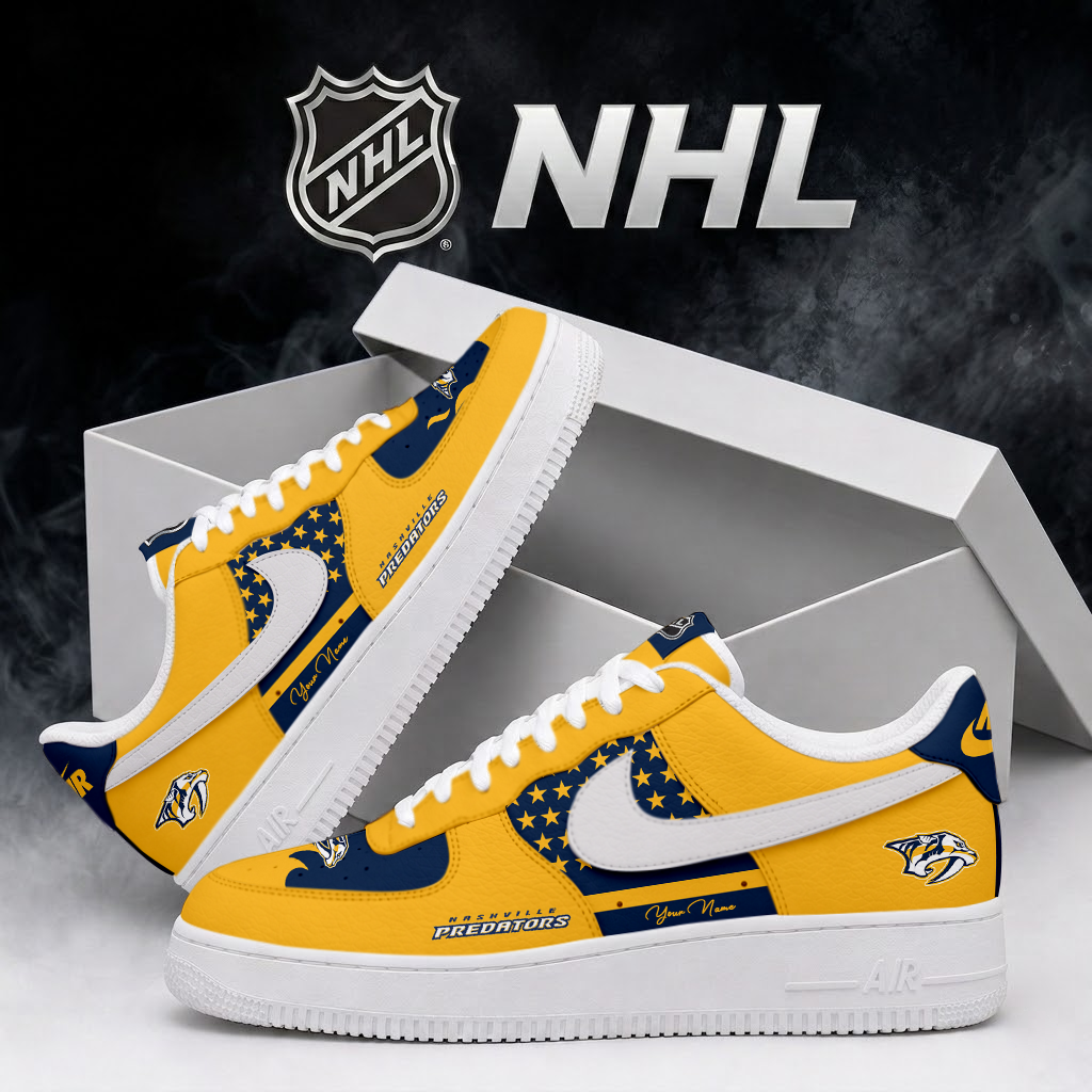 SPECIAL EDITION - NEW CUSTOMIZED NHL31 NVP NASHVILLE PREDATORS AF1 SHOES