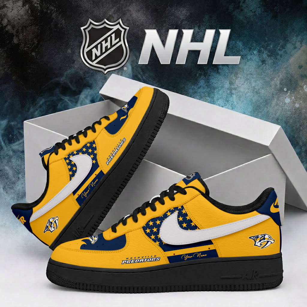 SPECIAL EDITION - NEW CUSTOMIZED NHL31 NVP NASHVILLE PREDATORS AF1 SHOES