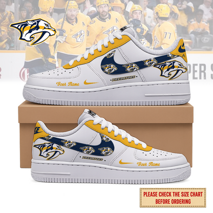 EXCLUSIVE EDITION - NEW CUSTOMIZED NHL31 NVP NASHVILLE PREDATORS AF1 SHOES