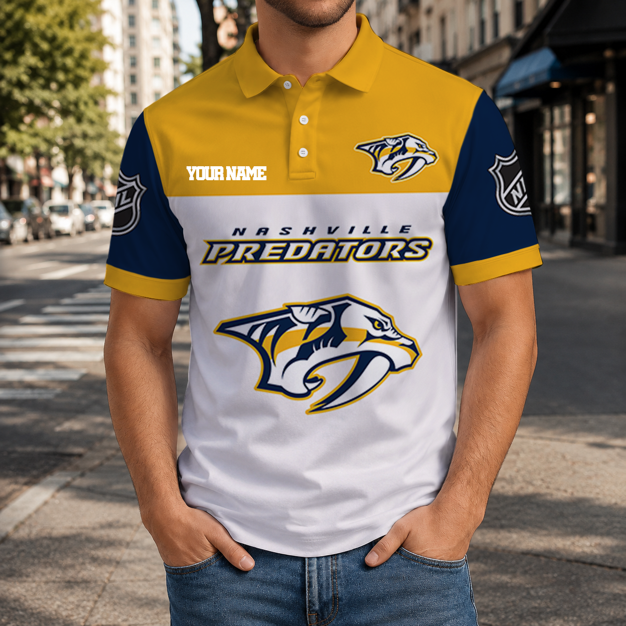 EXCLUSIVE EDITION - NEW CUSTOMIZED NHL31 NVP NASHVILLE PREDATORS T-SHIRT, POLO SHIRT, ZIP POLO SHIRT, SWEATSHIRT, HOODIE & ZIP HOODIE
