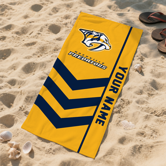 SPECIAL EDITION - NEW CUSTOMIZED NHL31 NVP NASHVILLE PREDATORS BEACH TOWEL