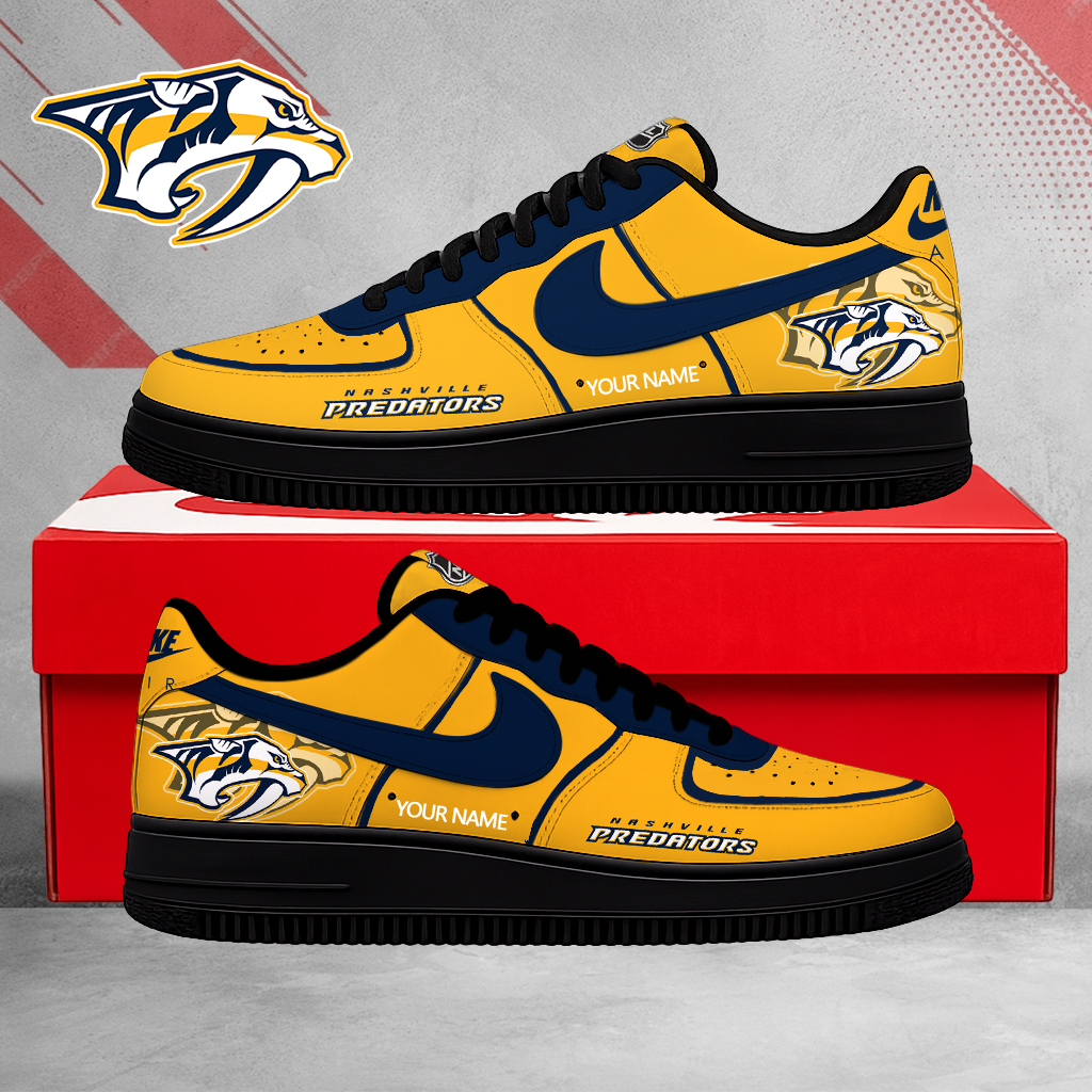 LIMITED EDITION - NEW CUSTOMIZED NHL31 NVP NASHVILLE PREDATORS AF1 SHOES