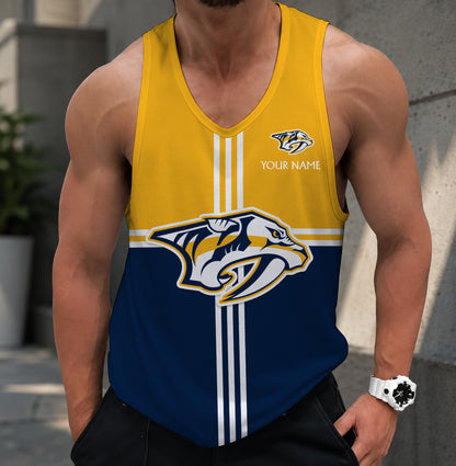 LIMITED EDITION - NEW CUSTOMIZED NHL31 NVP NASHVILLE PREDATORS MEN'S TANK TOP
