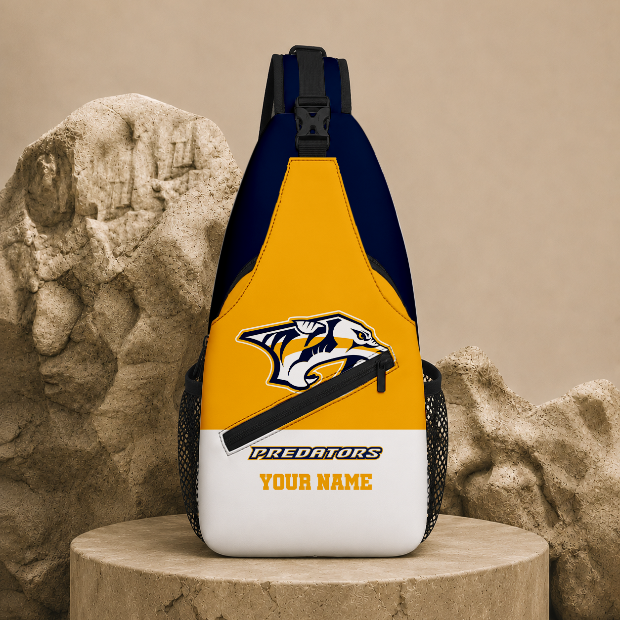 LIMITED EDITION - NEW CUSTOMIZED NHL31 NVP NASHVILLE PREDATORS SLING BAG