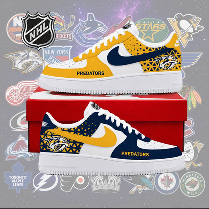 LIMITED EDITION - NEW CUSTOMIZED NHL31 NVP NASHVILLE PREDATORS AF1 SHOES