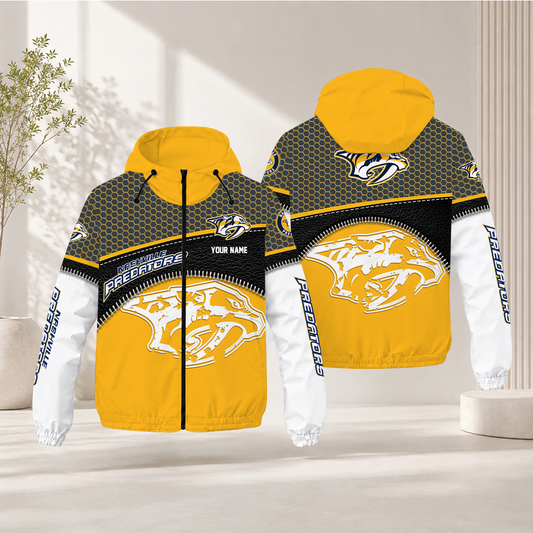 EXCLUSIVE EDITION - NEW CUSTOMIZED NHL31 NVP NASHVILLE PREDATORS WINDBREAKER JACKET