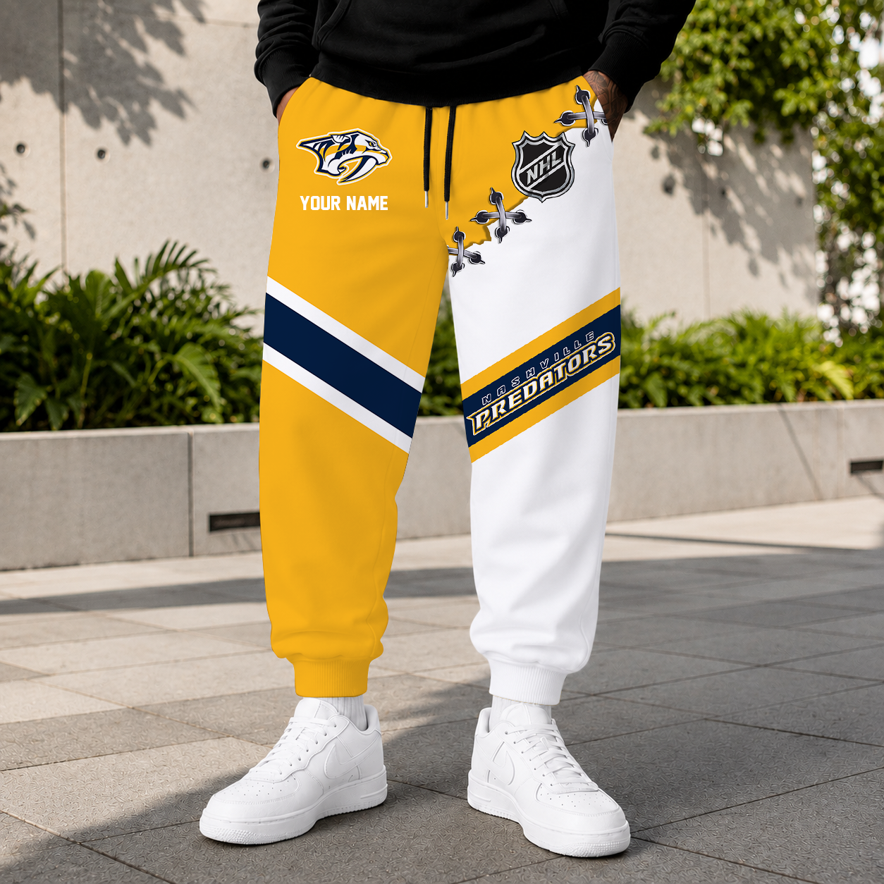 LIMITED EDITION - NEW CUSTOMIZED NHL31 NVP NASHVILLE PREDATORS SWEATPANTS