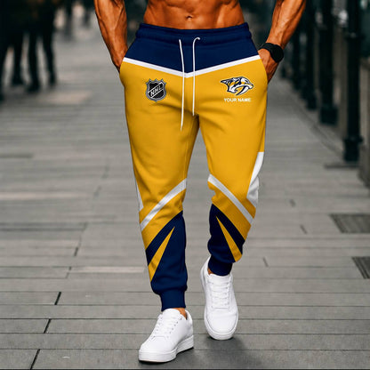 LIMITED EDITION - NEW CUSTOMIZED NHL31 NVP NASHVILLE PREDATORS UNISEX LONG PANTS