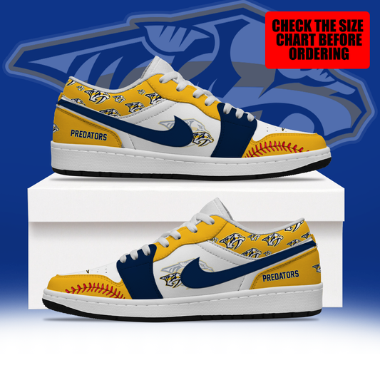 [SUPER SALE] NEW CUSTOMIZED NHL31 NVP NASHVILLE PREDATORS AIR JORDAN LOW SHOES