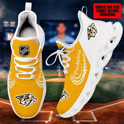 [SUPER SALE ] NEW CUSTOMIZED NHL31 NVP NASHVILLE PREDATORS MAX SOUL SHOES