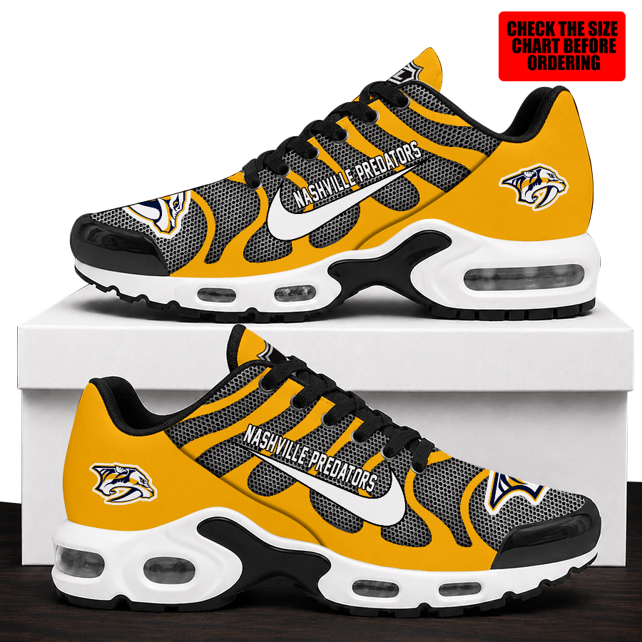[SUPER SALE] NEW CUSTOMIZED NHL31 NVP NASHVILLE PREDATORS AIR MAX PLUS SNEAKERS