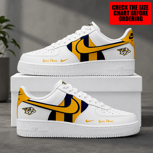 [SUPER SALE] NEW CUSTOMIZED NHL31 NVP NASHVILLE PREDATORS AF1 SHOES