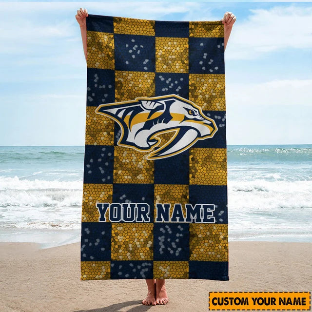 LIMITED EDITION - NEW CUSTOMIZED NHL31 NVP NASHVILLE PREDATORS BEACH TOWEL FOR FAN