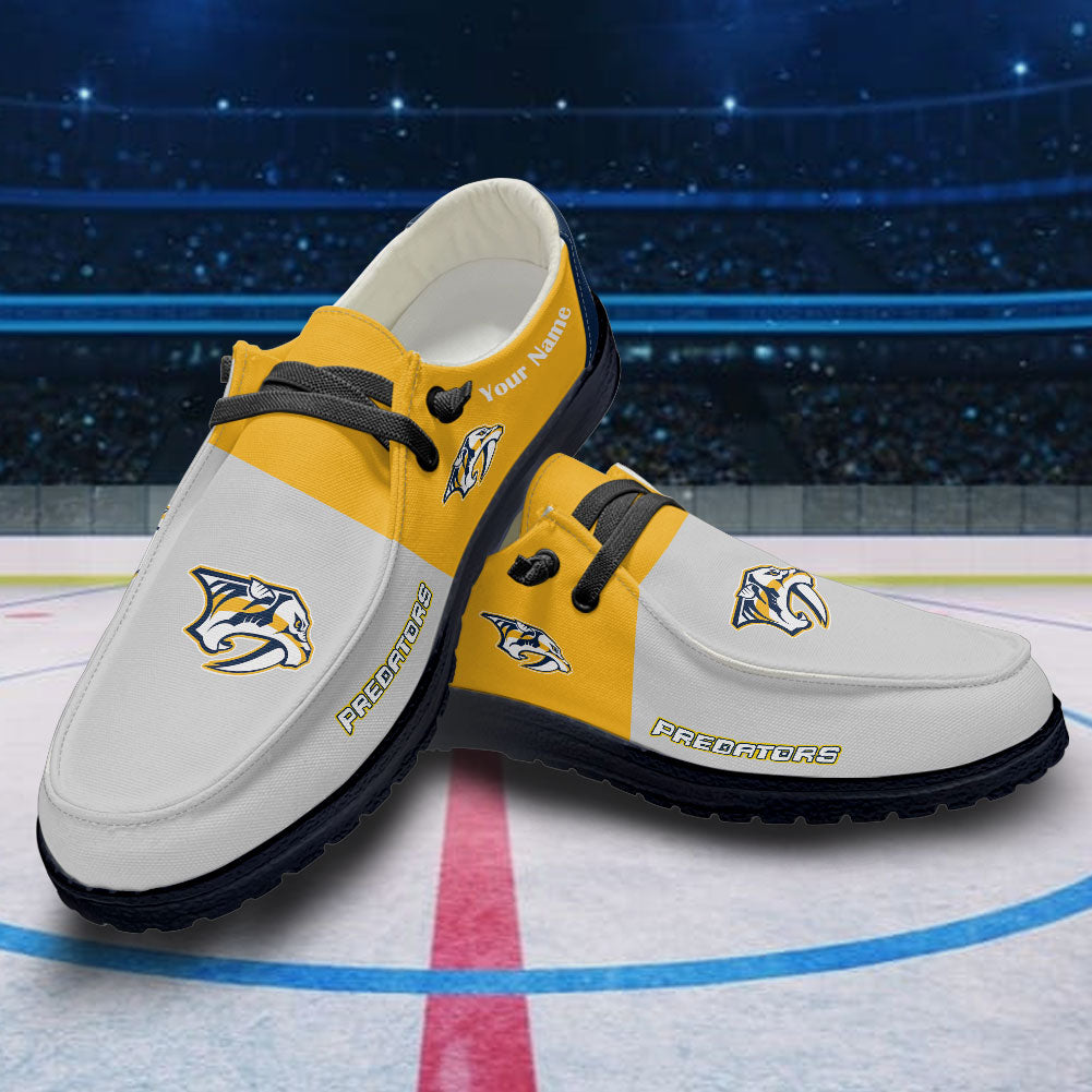 LIMITED EDITION - NEW CUSTOMIZED NHL31 NVP NASHVILLE PREDATORS PREMIUM LOAFER SHOES