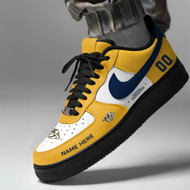 [SUPER SALE] NEW CUSTOMIZED NHL31 NVP NASHVILLE PREDATORS AF1 SHOES