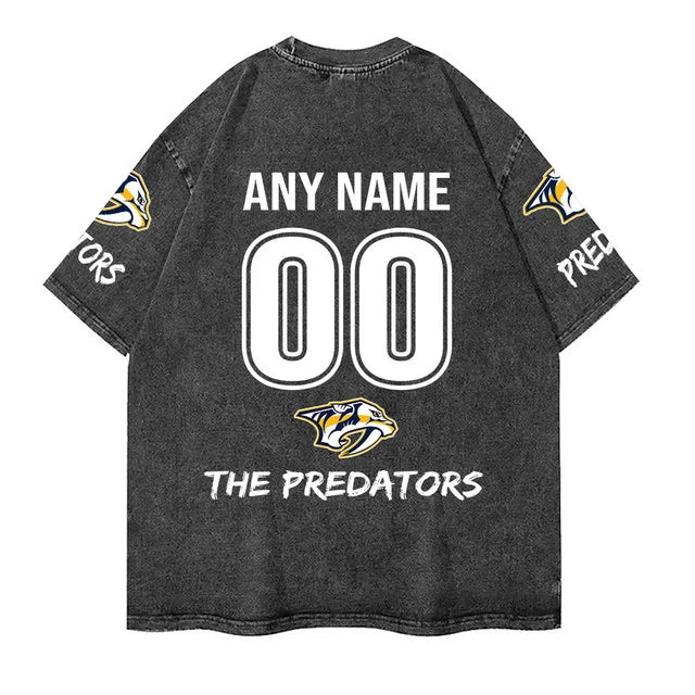 [SUPER SALE] NEW CUSTOMIZED NHL31 NVP NASHVILLE PREDATORS MULTICOLOR WASHED TEE