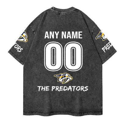 [SUPER SALE] NEW CUSTOMIZED NHL31 NVP NASHVILLE PREDATORS MULTICOLOR WASHED TEE