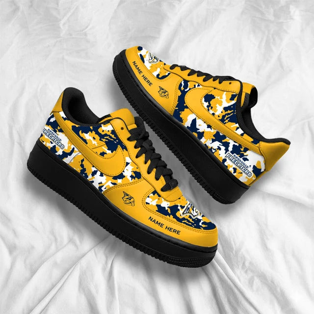 [SUPER SALE] NEW CUSTOMIZED NHL31 NVP NASHVILLE PREDATORS AF1 SHOES