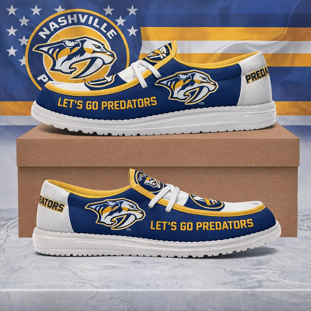 LIMITED EDITION - NEW CUSTOMIZED NHL31 NVP NASHVILLE PREDATORS LOAFER SHOES
