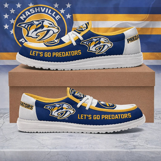 LIMITED EDITION - NEW CUSTOMIZED NHL31 NVP NASHVILLE PREDATORS LOAFER SHOES