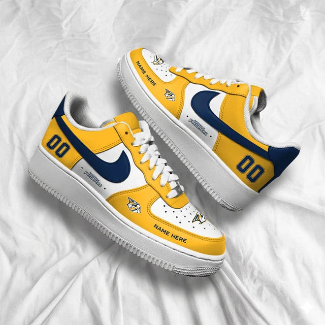 [SUPER SALE] NEW CUSTOMIZED NHL31 NVP NASHVILLE PREDATORS AF1 SHOES