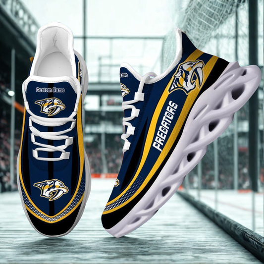 [SUPER SALE ] NEW CUSTOMIZED NHL31 NVP NASHVILLE PREDATORS MAX SOUL SHOES